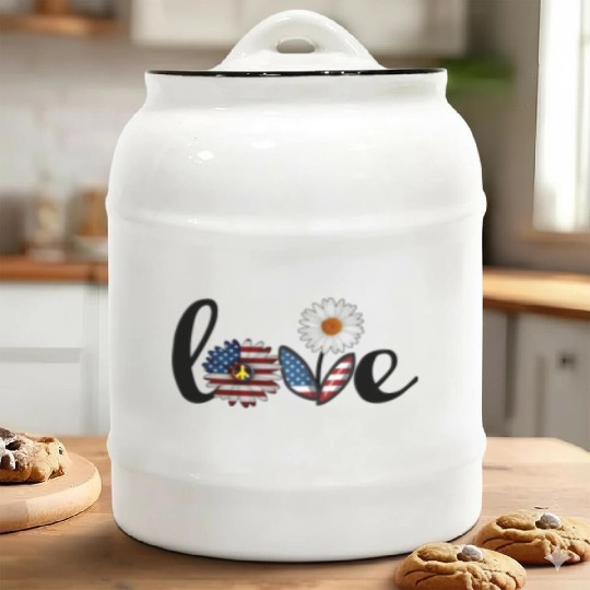 Love daisy solid Ceramic Cookie Jars