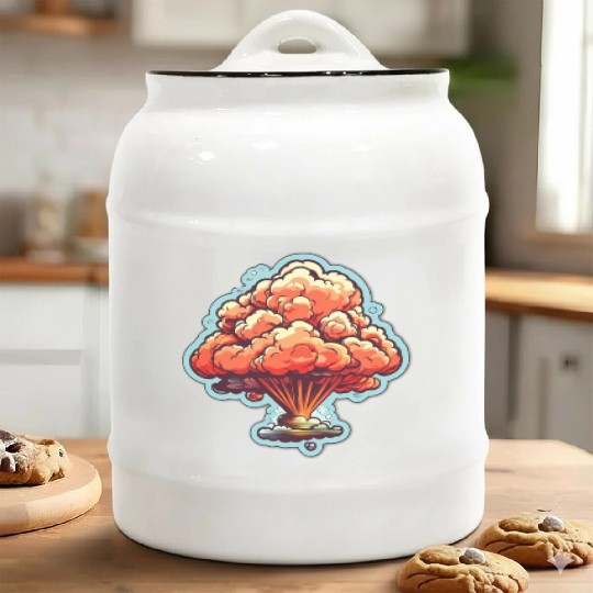 Explosion Fireworks Pyrotechnics Ceramic Cookie Jars