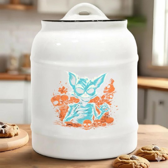 Halloween Fuchs Skeleton Ceramic Cookie Jars