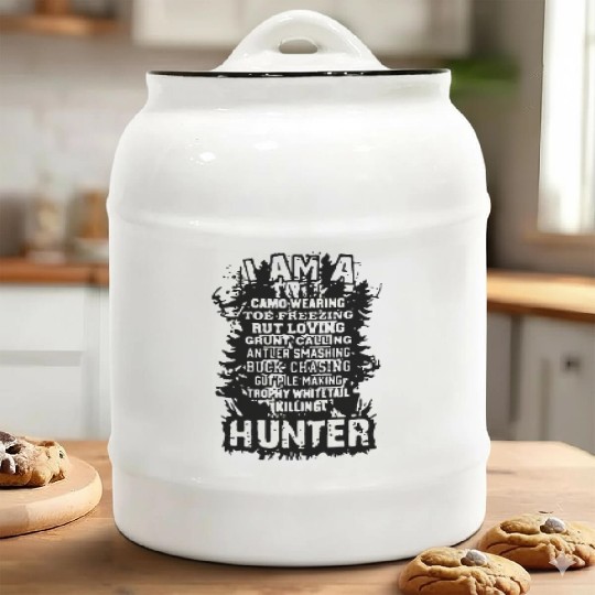 Camo Wearing Toe Freezing Killing Hunter Ceramic Cookie Jars