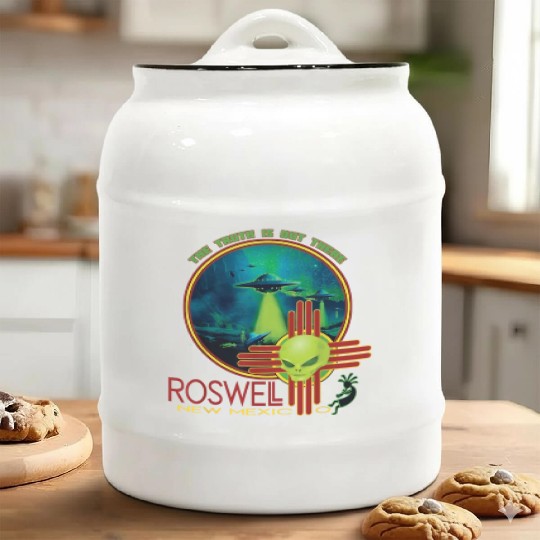 Roswell Aviation New Mexico Alien UFO Ceramic Cookie Jars