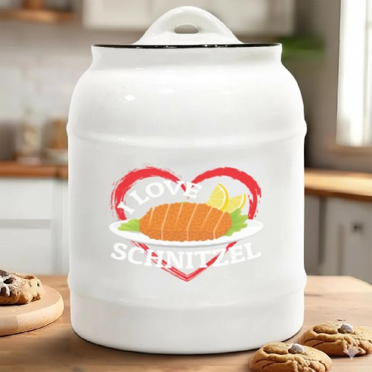 I Love Schnitzel Germany Food Ceramic Cookie Jars