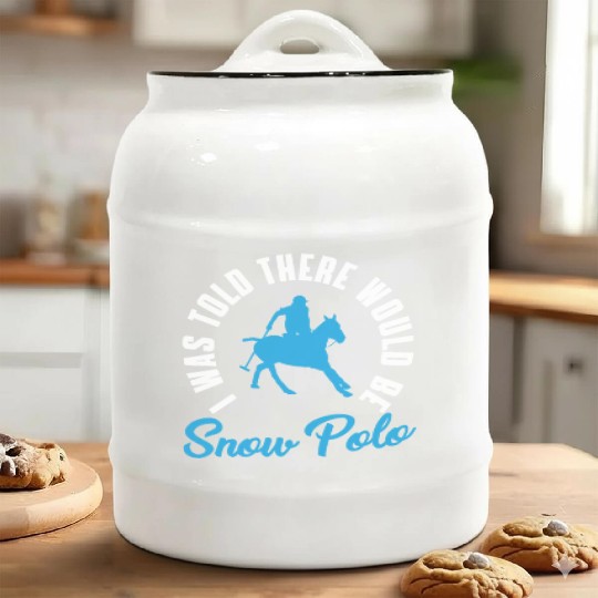 Funny Snow Polo Outfit Horse Polo Ceramic Cookie Jars