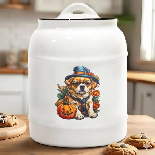 Trick or Treat Puppy Ceramic Cookie Jars