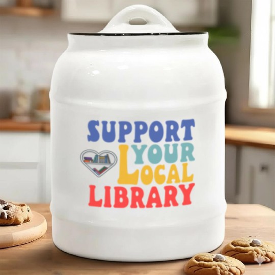 Support your local library Ceramic Cookie Jars