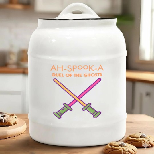 Ahs-Booka: Duel of the Ghosts Retro Halloween Ceramic Cookie Jars