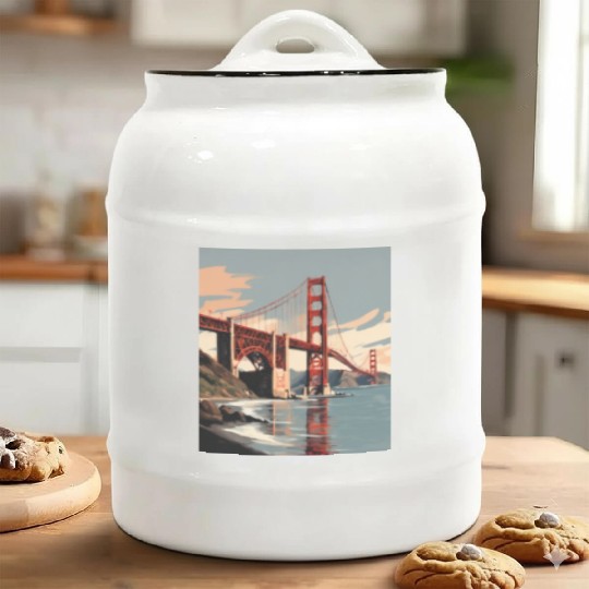 Golden Gate Bridge California Ceramic Cookie Jars, Golden Gate