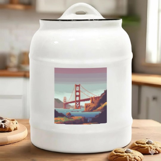 Golden Gate Bridge California Ceramic Cookie Jars, Golden Gate