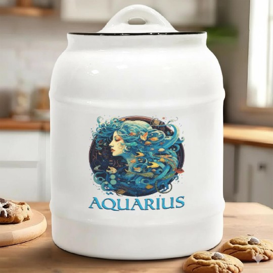 Embrace Your Aquarius Identity: Aquarius Zodiac Ceramic Cookie Jars