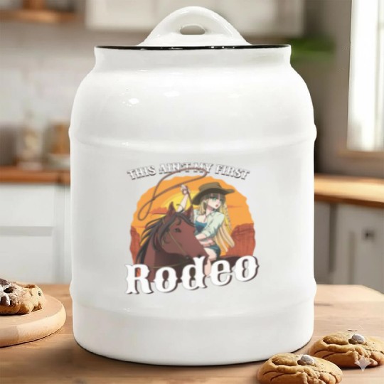 This Ain't My First Rodeo Women Rodeo Cowboy Ceramic Cookie Jars