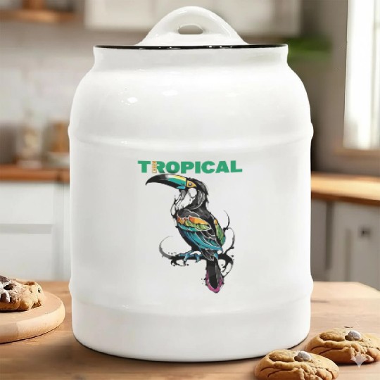 Tropical Charm: Toucan Paradise Ceramic Cookie Jars
