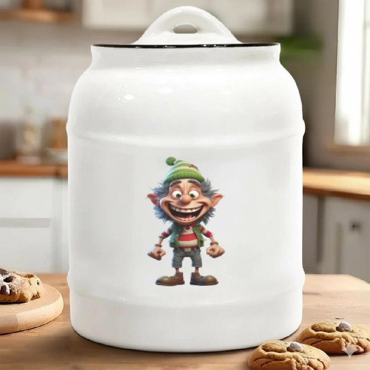 Joyful Christmas Cartoon Festive Frolics Ceramic Cookie Jars