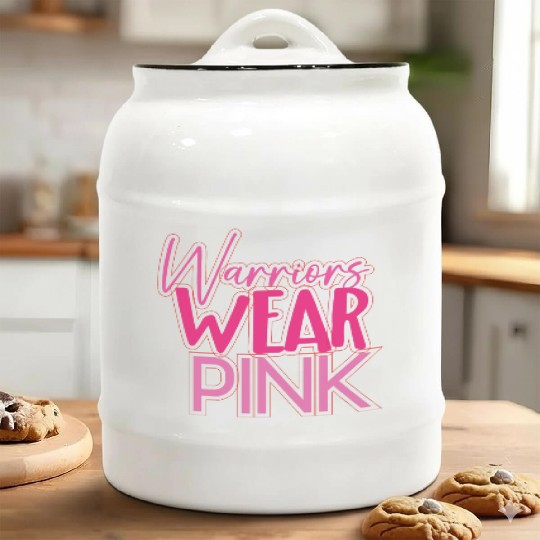 Warriors Wear Pink Ceramic Cookie Jars