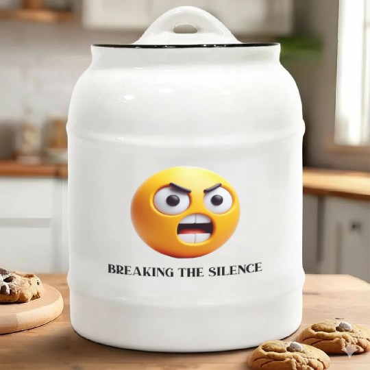 Angry Shouting Face Ceramic Cookie Jars