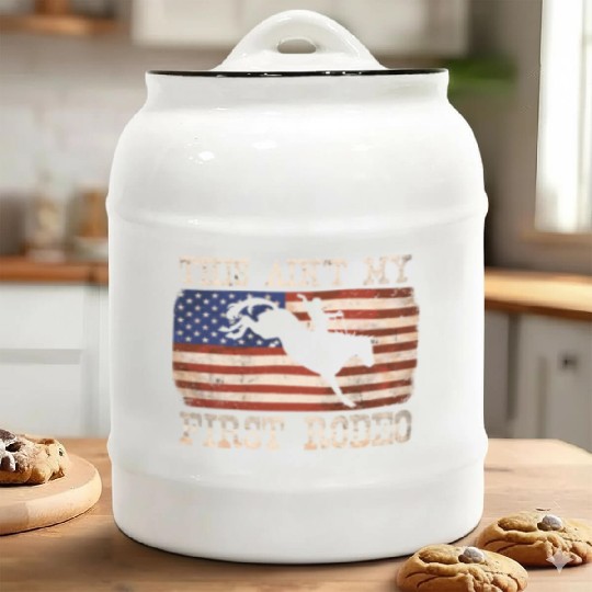 This Ain't My First Rodeo - Rodeo Cowboy Western Ceramic Cookie Jars