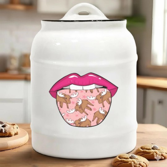Moose Elk Tongue Ceramic Cookie Jars