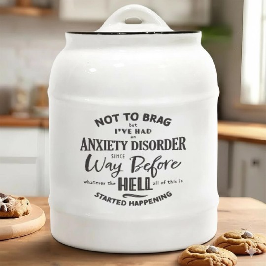 Anxiety Disorder Black Ceramic Cookie Jars