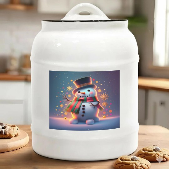 Cute Christmas snowman Ceramic Cookie Jars