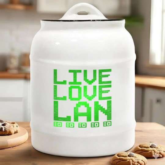 Network Admin Programmer Live Love Lan Ceramic Cookie Jars