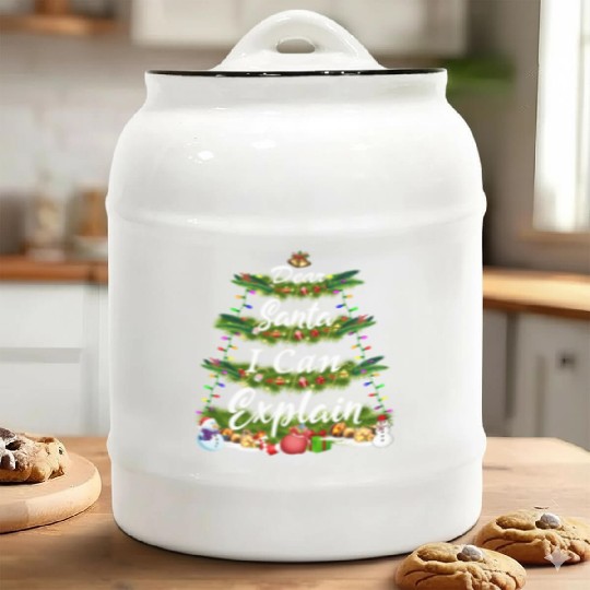 Dear Santa, I Can Explain - Christmas Tree Ceramic Cookie Jars