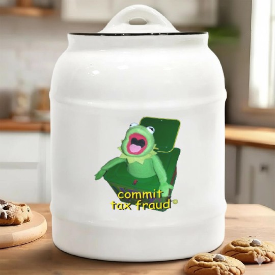 Commit Tax Fraud Cursed Meme Ceramic Cookie Jars