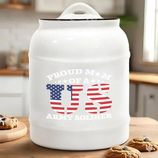Proud Mom Of A Us Army Soldier Ceramic Cookie Jars