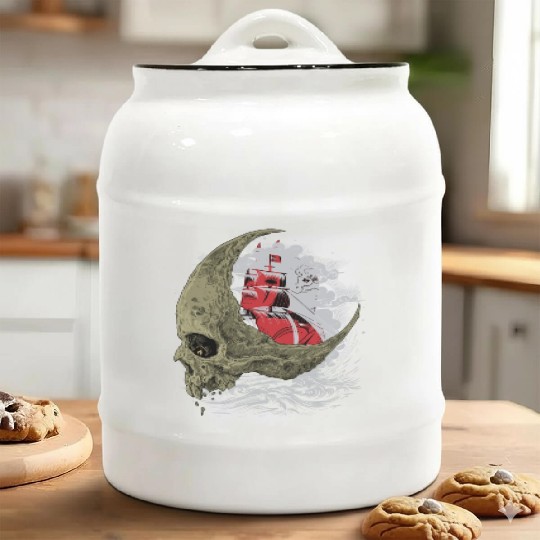 Surreal Sailing Adventure Ceramic Cookie Jars