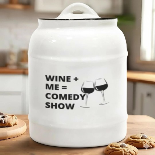 Sip & Smile: Wine + Me = Comedy Collection Ceramic Cookie Jars