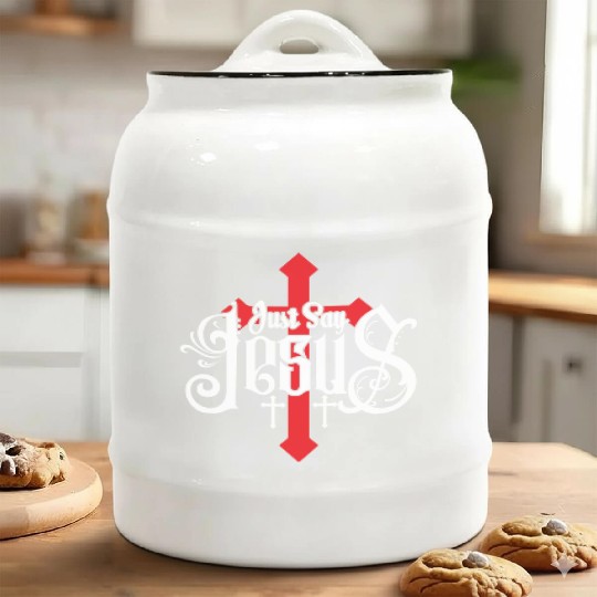 Just Say Jesus Love Jesus Christian Christmas Ceramic Cookie Jars