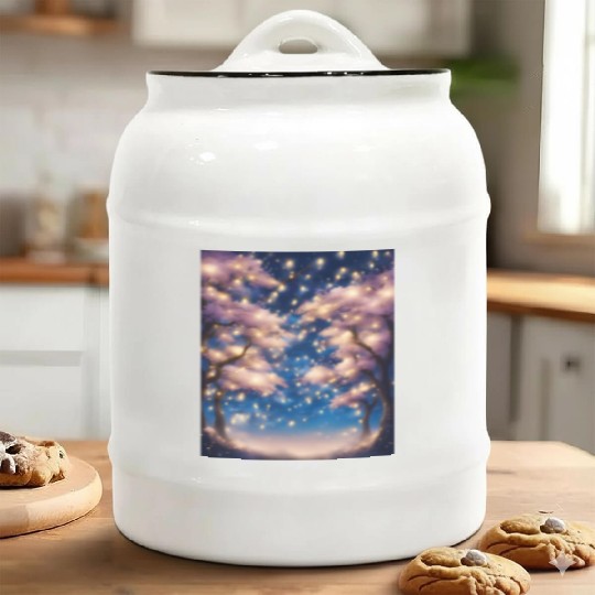 Cherry Blossom Tree Party Ceramic Cookie Jars