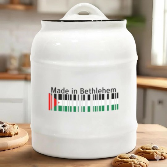 Made in Bethlehem Barcode Palestine Flag for Pales Ceramic Cookie Jars