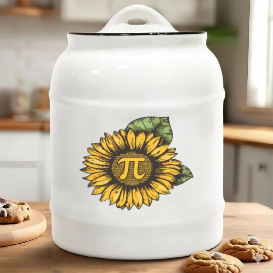 Sunflower Pi Day Costume Gift Ceramic Cookie Jars