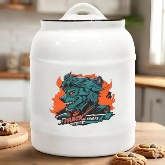 green Werewolf style Ceramic Cookie Jars
