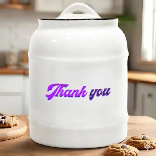 Typography Thank you Ceramic Cookie Jars
