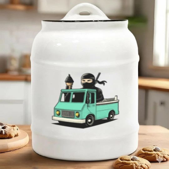 Ice Cream Ninja Ceramic Cookie Jars