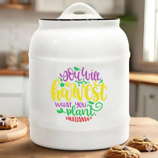 YOU WILL HARVEST WHAT YOU PLANT SEED BIBLE AUTUMN Ceramic Cookie Jars
