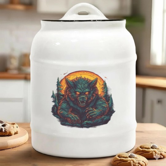 A mythical creature Werewolf Ceramic Cookie Jars