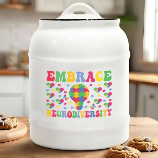 embrace neurodiversity - Embrace ADHD Autism ASD Ceramic Cookie Jars