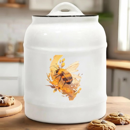 Chibi Honeybee in honey Ceramic Cookie Jars
