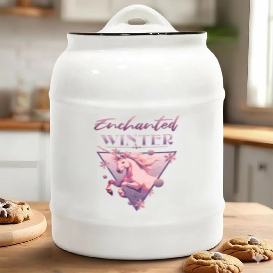 Enchanted Winter 80s Retro Lilac Unicorn Ceramic Cookie Jars