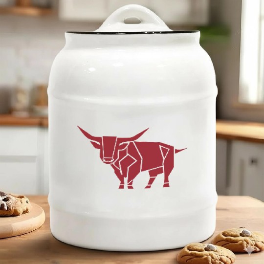 Courageous Bull Heart Ceramic Cookie Jars