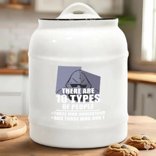 Funny Binary Code Saying Computer Science Programm Ceramic Cookie Jars