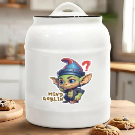 Funny Green Goblin Monster - Mind Goblin Deez Nuts Ceramic Cookie Jars