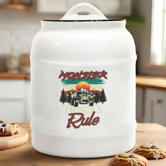 Monster Trucks And Mountain Adventures Ceramic Cookie Jars