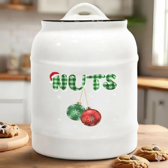 Chest Nuts Christmas Funny Couple Matching Ceramic Cookie Jars