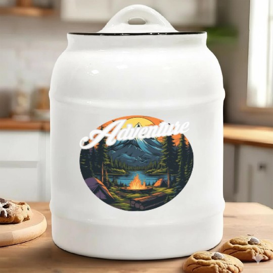 Forest nature trekking adventure Ceramic Cookie Jars