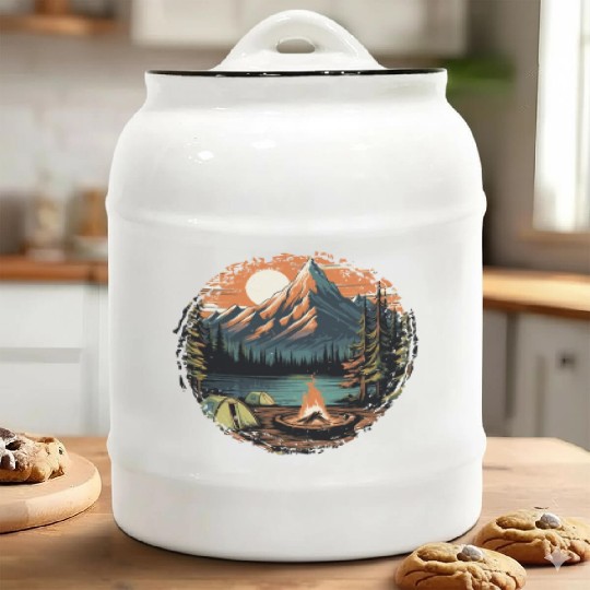 Forest nature trekking adventure Ceramic Cookie Jars
