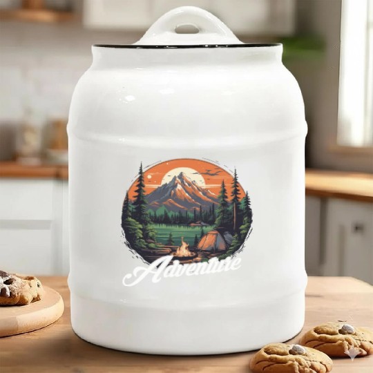 Forest nature trekking adventure Ceramic Cookie Jars