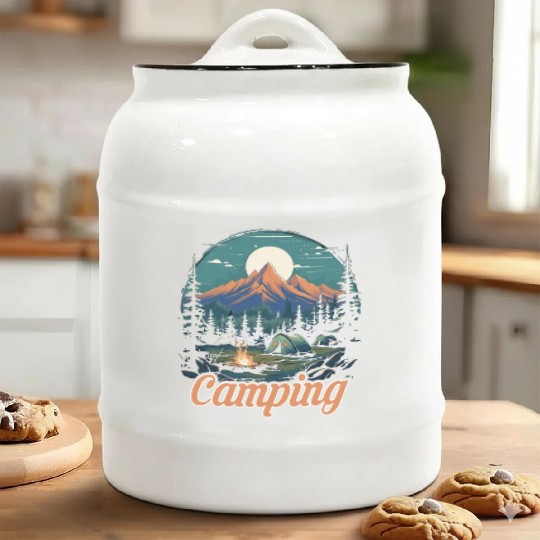 Forest nature trekking adventure Ceramic Cookie Jars