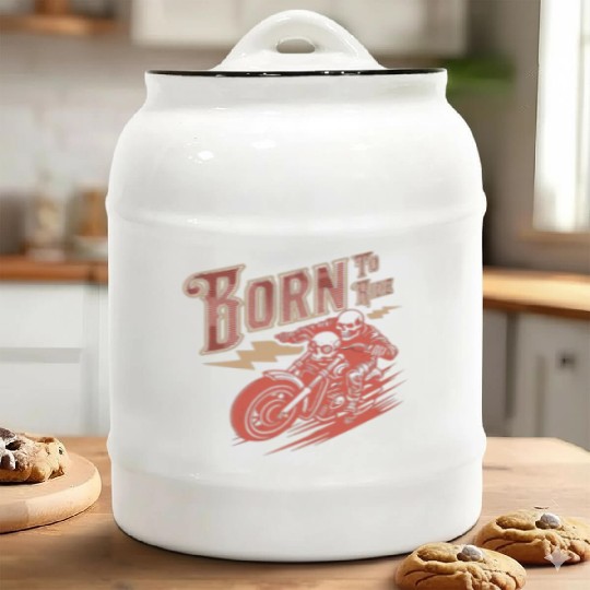 Born To Ride Adventure Gear Motorcycle club Ceramic Cookie Jars